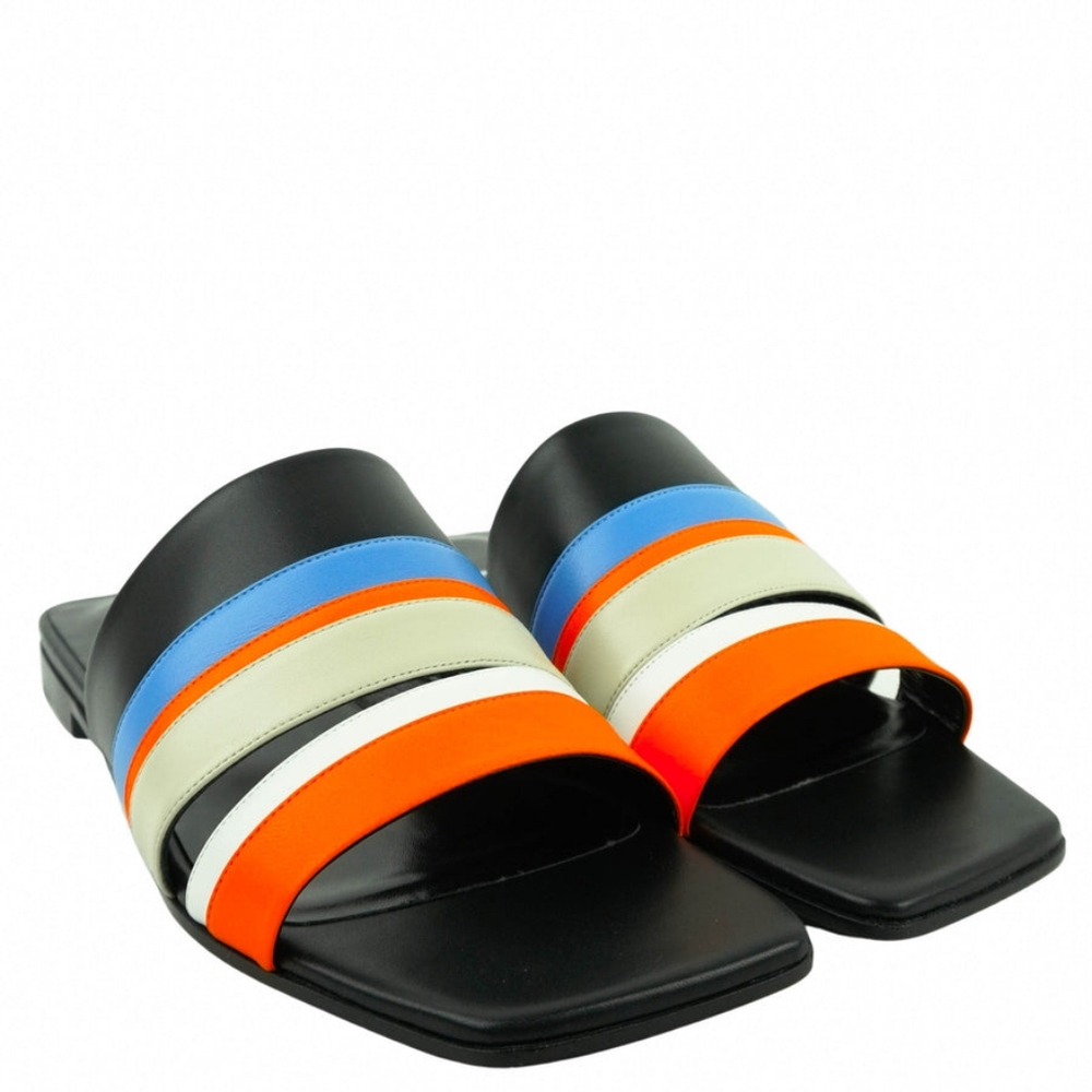 Pierre Hardy Black and Multi-Color Striped Sandals